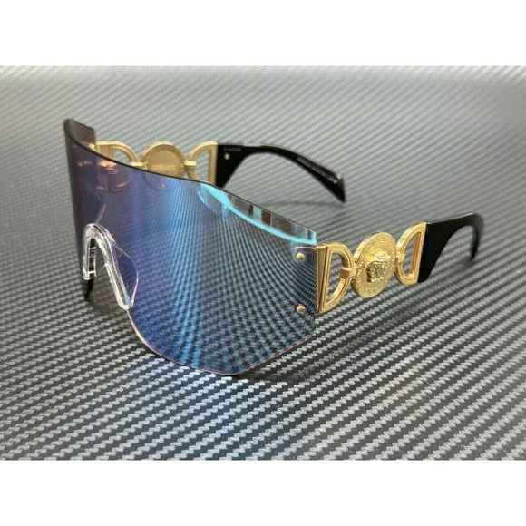 Versace Mirror Unisex 71mm Sunglasses MEDUSA SHIELD GOLD MIRROR 222610027P VERSACE main image 3